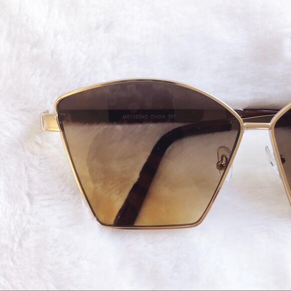 Aubrey Brown Gradient Vintage Oversized Sunglasses - Picture 4 of 6